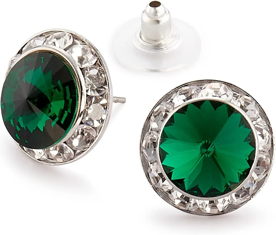 | Colorful Rhinestone Pierced Earrings for Dance, Pageant, Prom, Performance, Wedding or Special Event