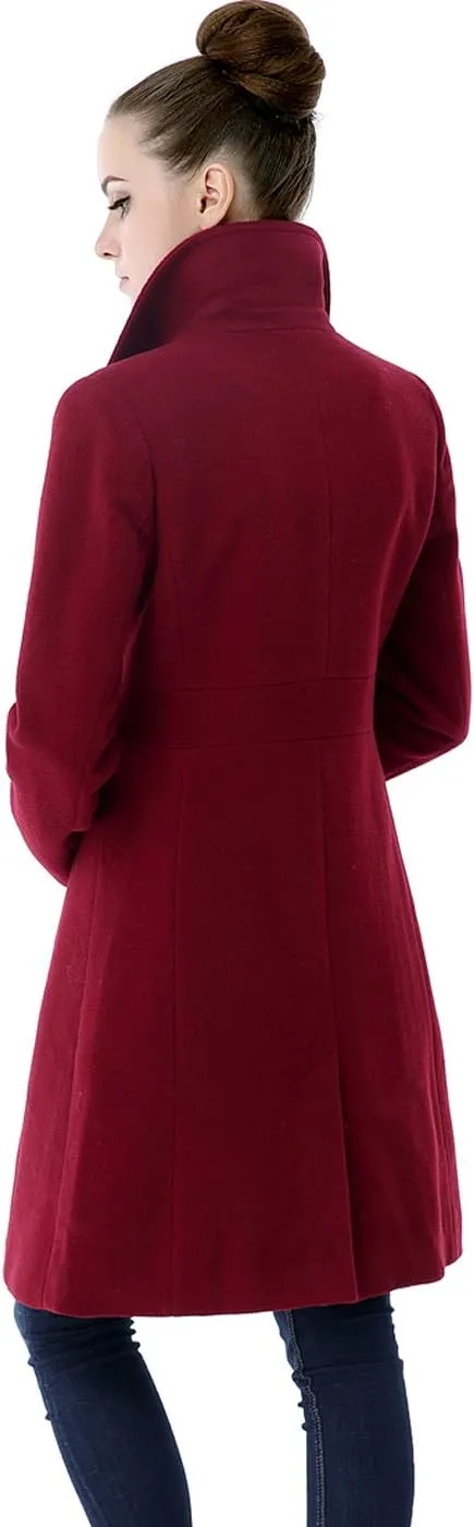 BGSD Women Heather Wool Blend Walking Coat (Also available in Plus Size and Petite)