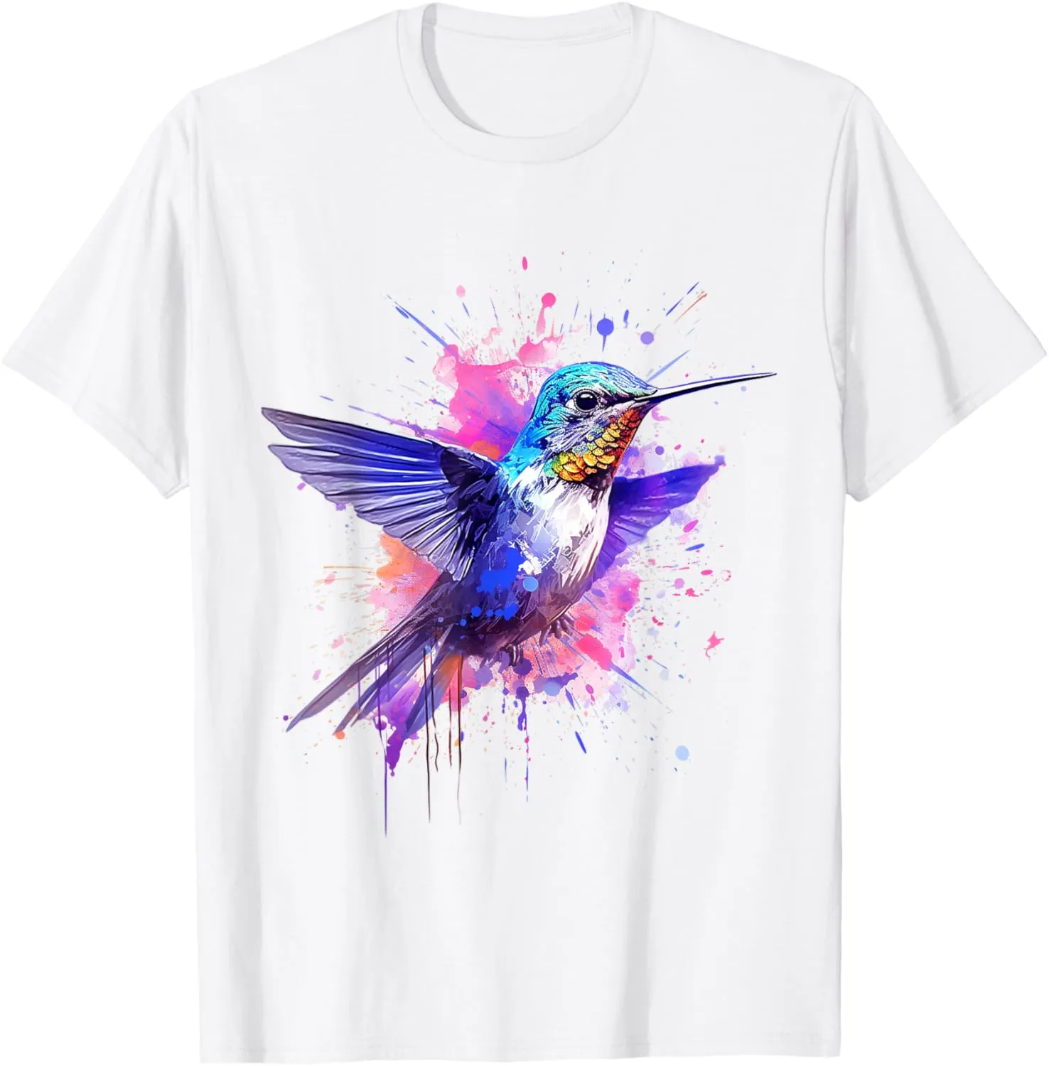 Bird Animal Abstract Graphic Painting Artwork Colorful Bird T-Shirt