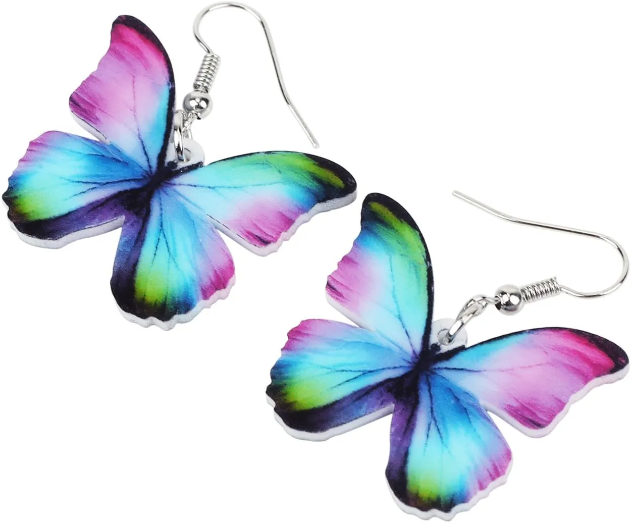 Bonsny Drop Dangle Floral Butterfly Earrings Fashion Insect Jewelry For Women Gift