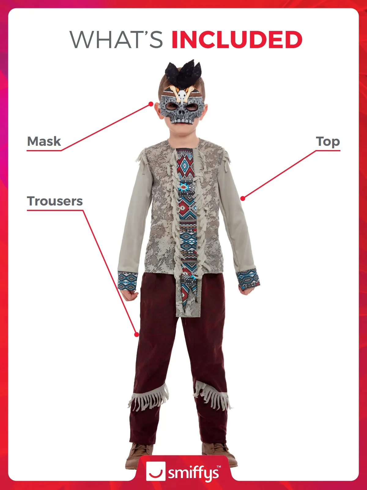 Boys Dark Spirit Warrior Costume