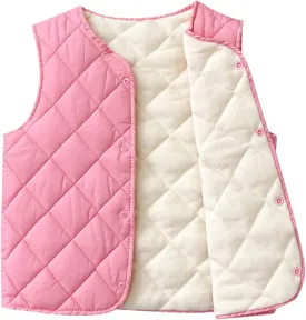 Boys Girls Puffer Fleece Lined Vest Toddler Winter Coat Warm Sleeveless Lightweight Jacket Waistcoat for Kids Outwear