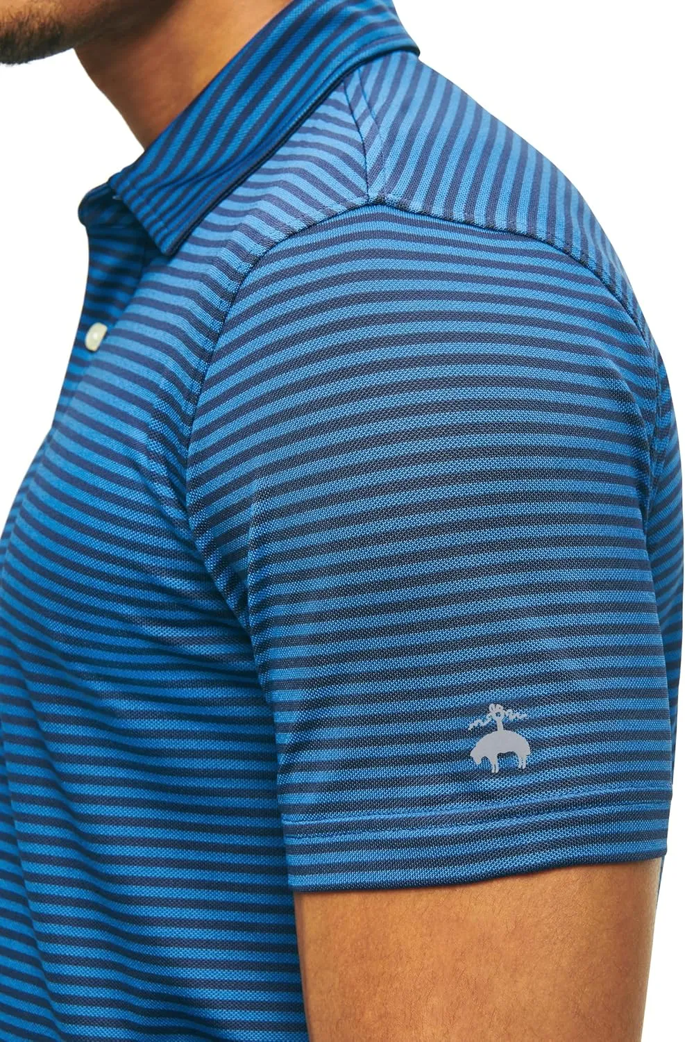 Brooks Brothers Men's Performance Stretch Short Sleeve Stripe Golf Polo Shirt