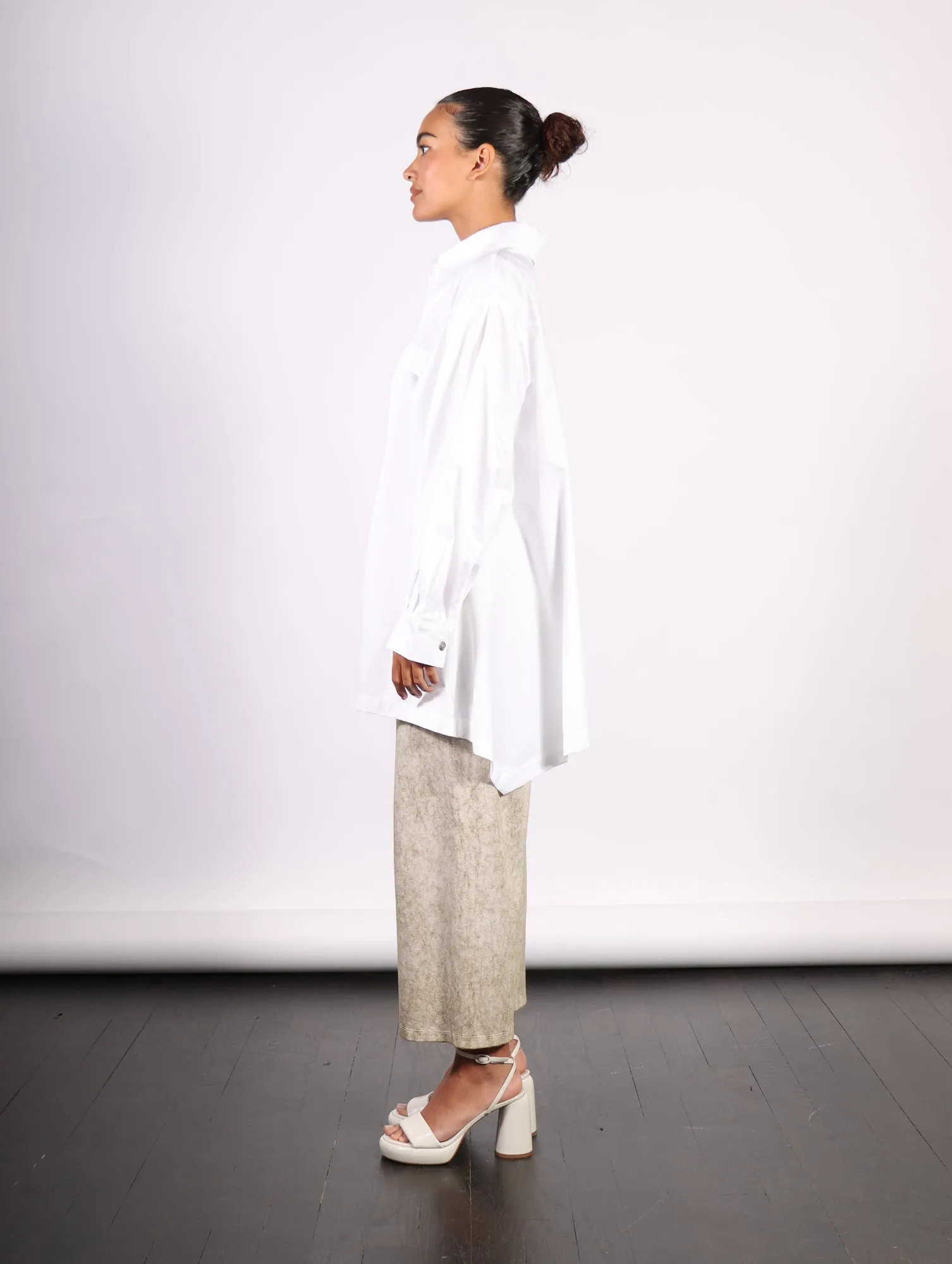 Cotton Retro Shirt in White by Planet