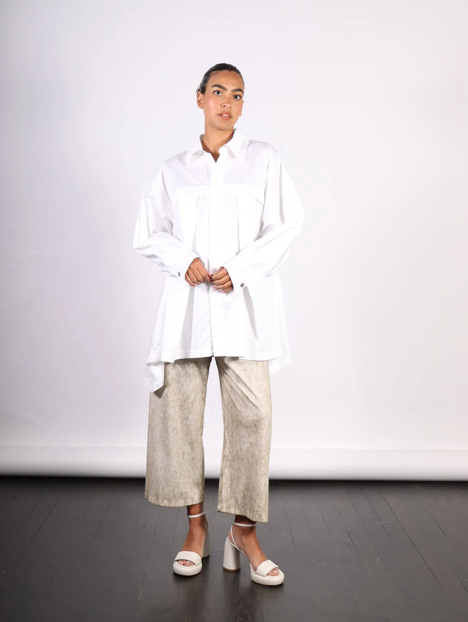 Cotton Retro Shirt in White by Planet