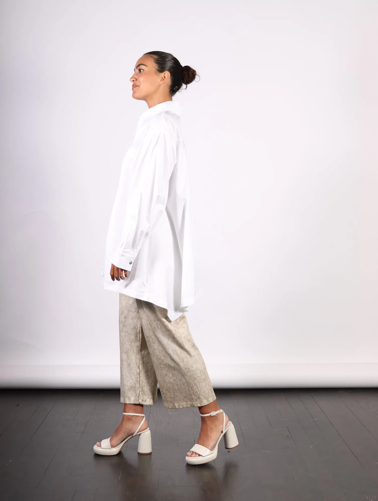 Cotton Retro Shirt in White by Planet