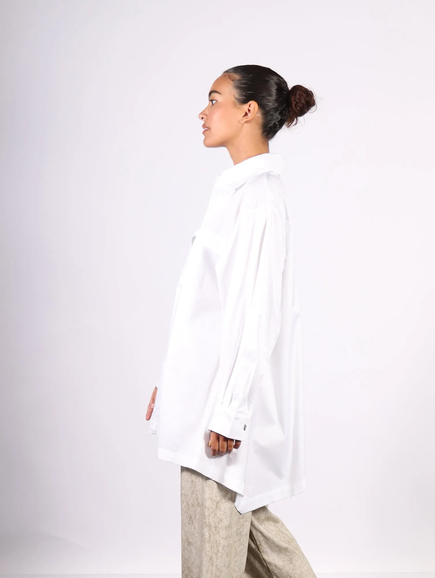 Cotton Retro Shirt in White by Planet