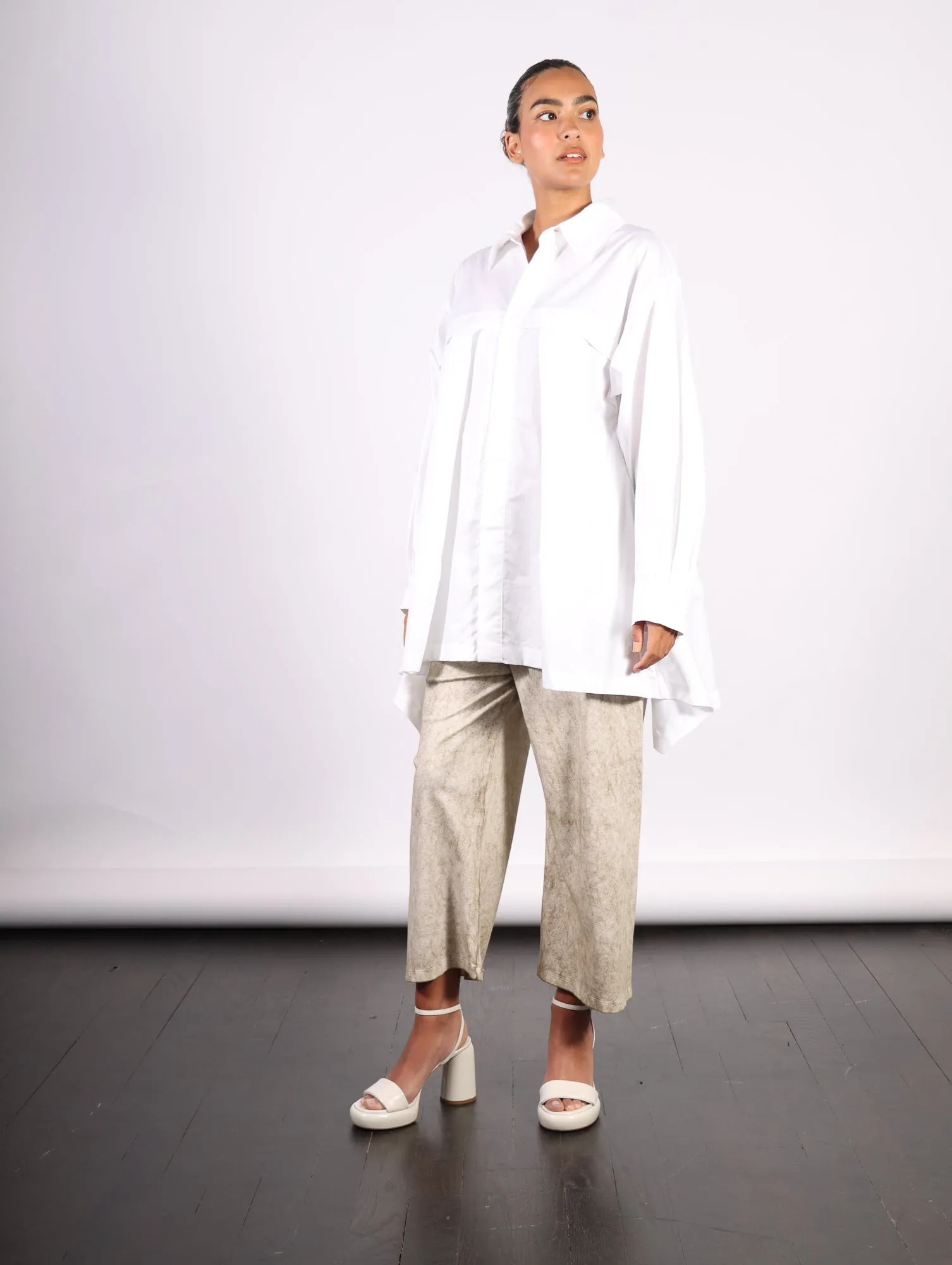 Cotton Retro Shirt in White by Planet