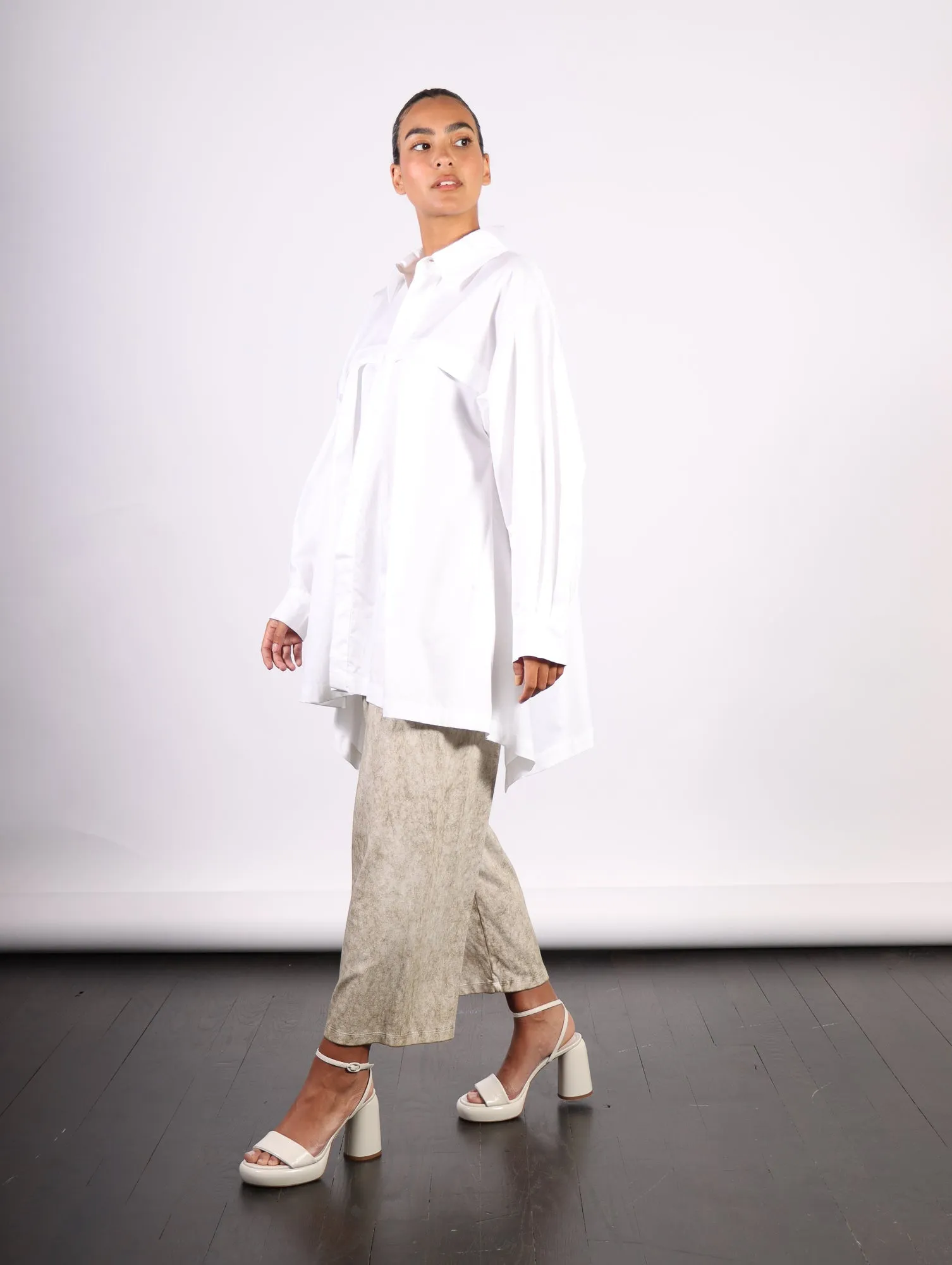 Cotton Retro Shirt in White by Planet