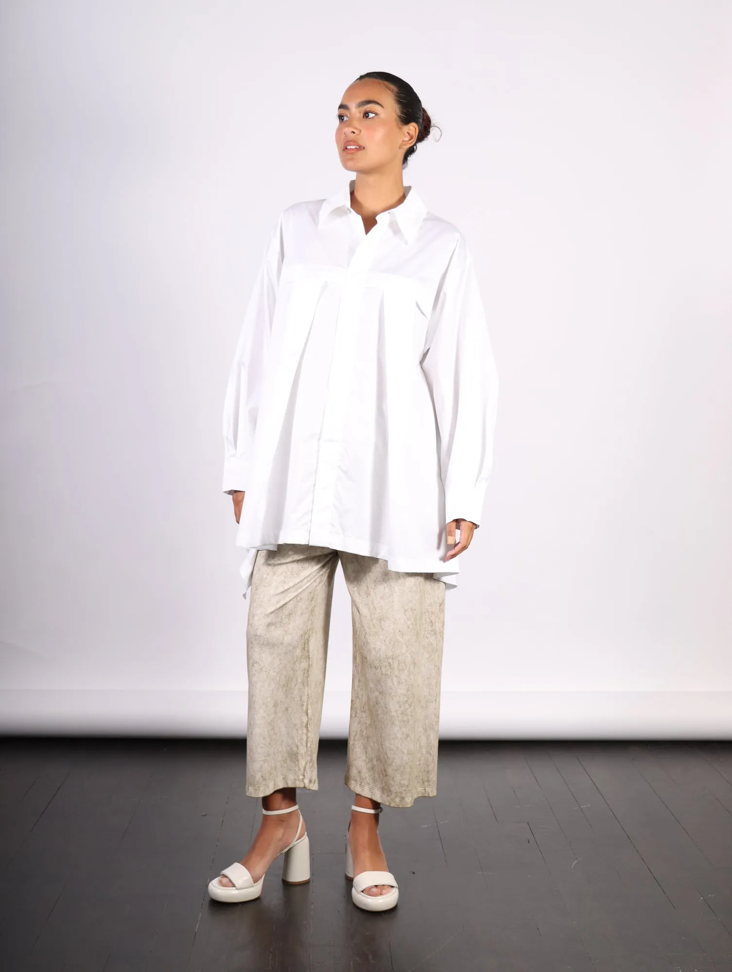 Cotton Retro Shirt in White by Planet