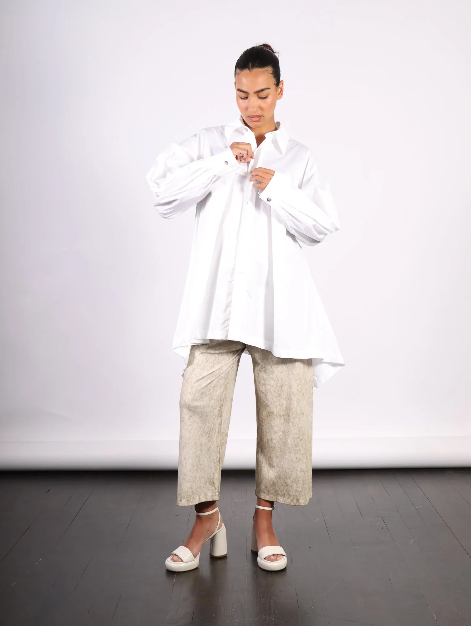 Cotton Retro Shirt in White by Planet