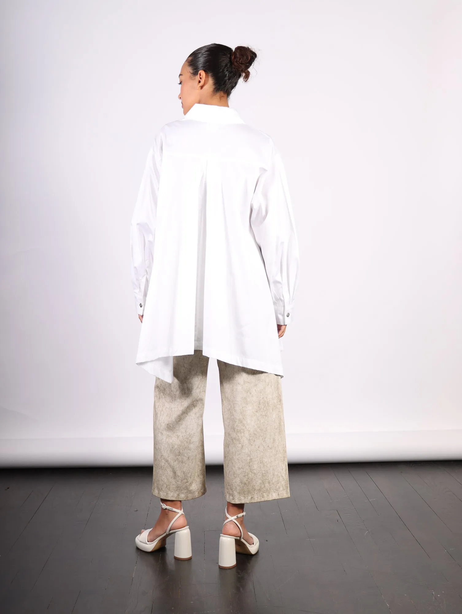 Cotton Retro Shirt in White by Planet