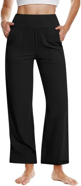 Dress Pants Women Work Business Pants Tummy Control Office Straight Wide Leg Trousers High Waisted Ladies Slacks