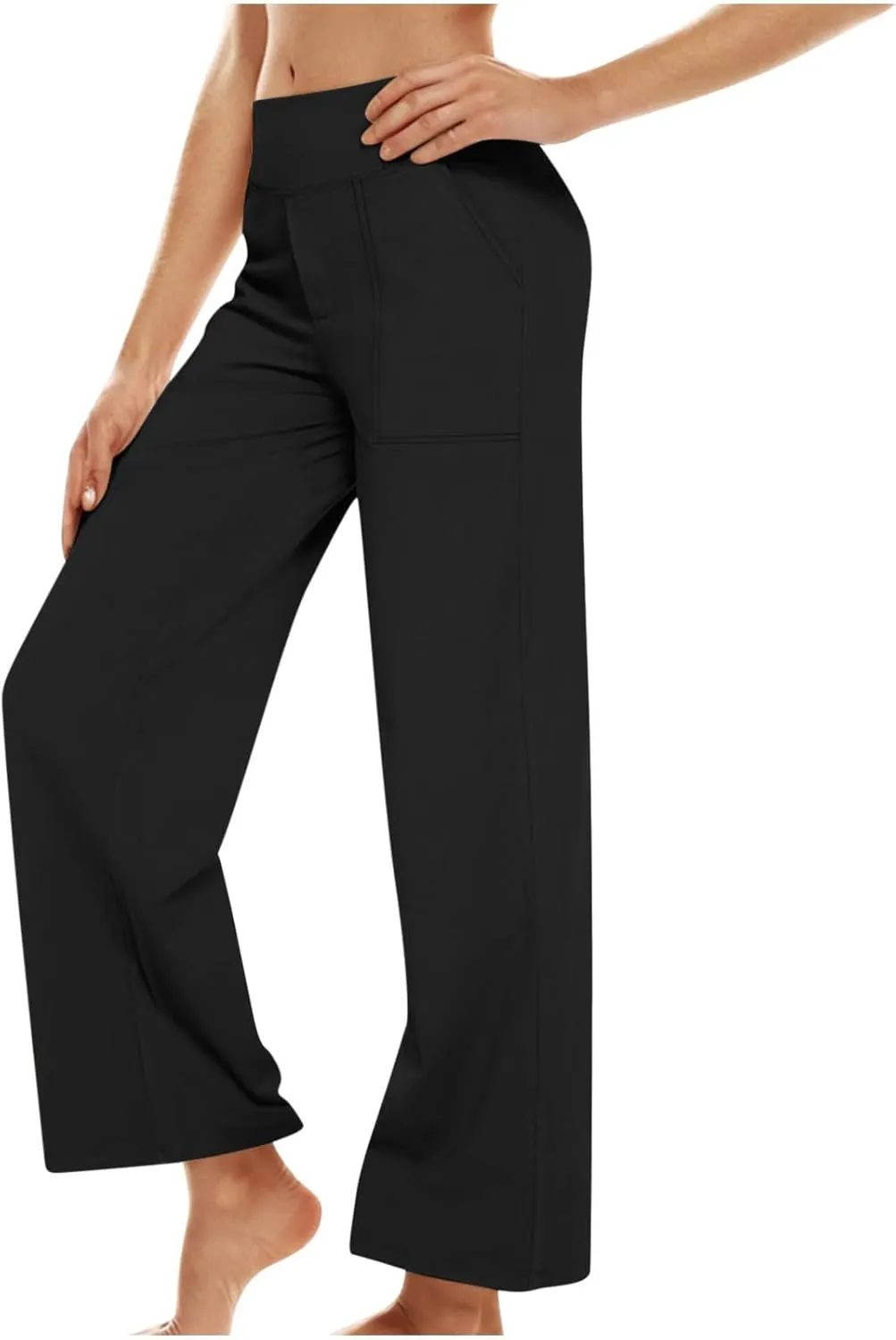 Dress Pants Women Work Business Pants Tummy Control Office Straight Wide Leg Trousers High Waisted Ladies Slacks