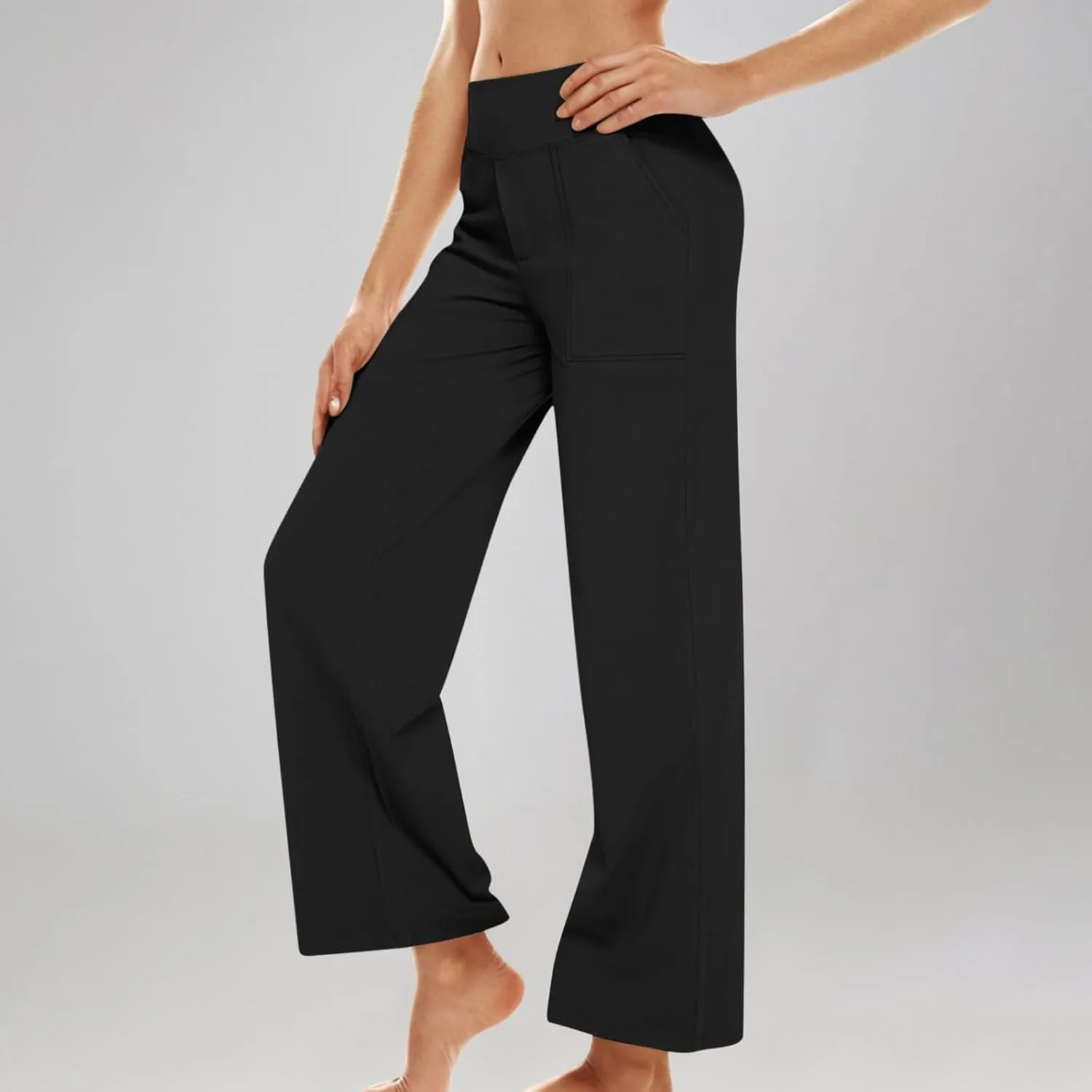 Dress Pants Women Work Business Pants Tummy Control Office Straight Wide Leg Trousers High Waisted Ladies Slacks