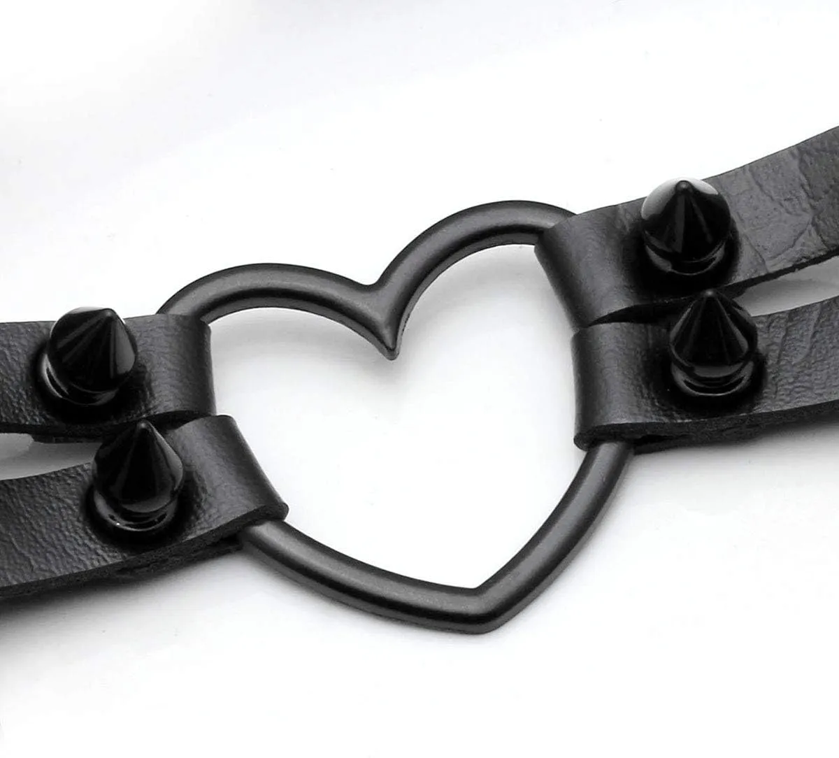 Eigso Steampunk Gothic Garter Belts Leg Rings Heart Love with Rivet Studded Elastic Band Adjustable