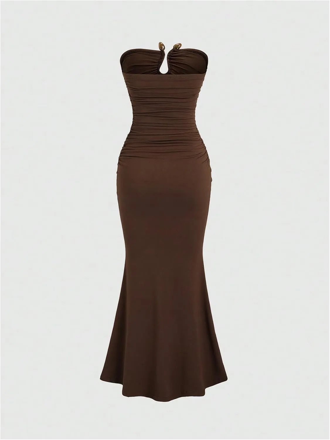 Floerns Women's Elegant Summer Maxi Dress Strapless Fishtail Hem Wedding Guest Dresses