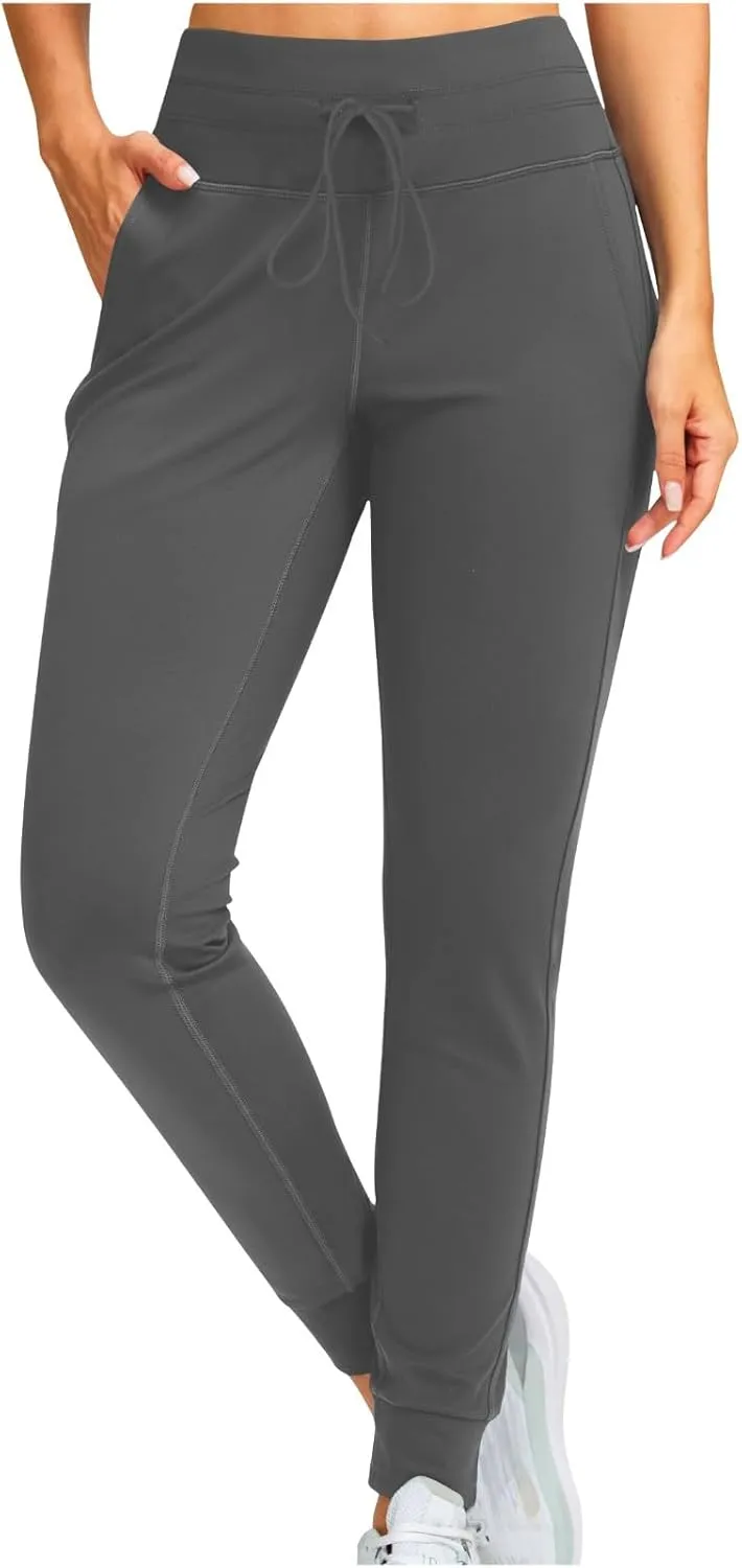 Gumipy Womens Joggers with Pockets Drawstring High Waisted Stretchy Sweatpants Soft Comfy Yoga Pants Tapered Lounge Pants