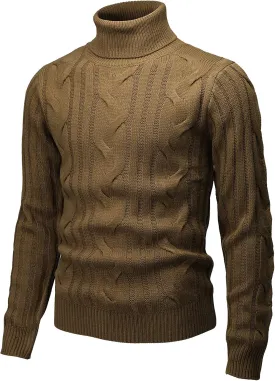 H2H Mens Slim Fit Turtleneck Pullover Sweaters Basic Tops Knitted Thermal