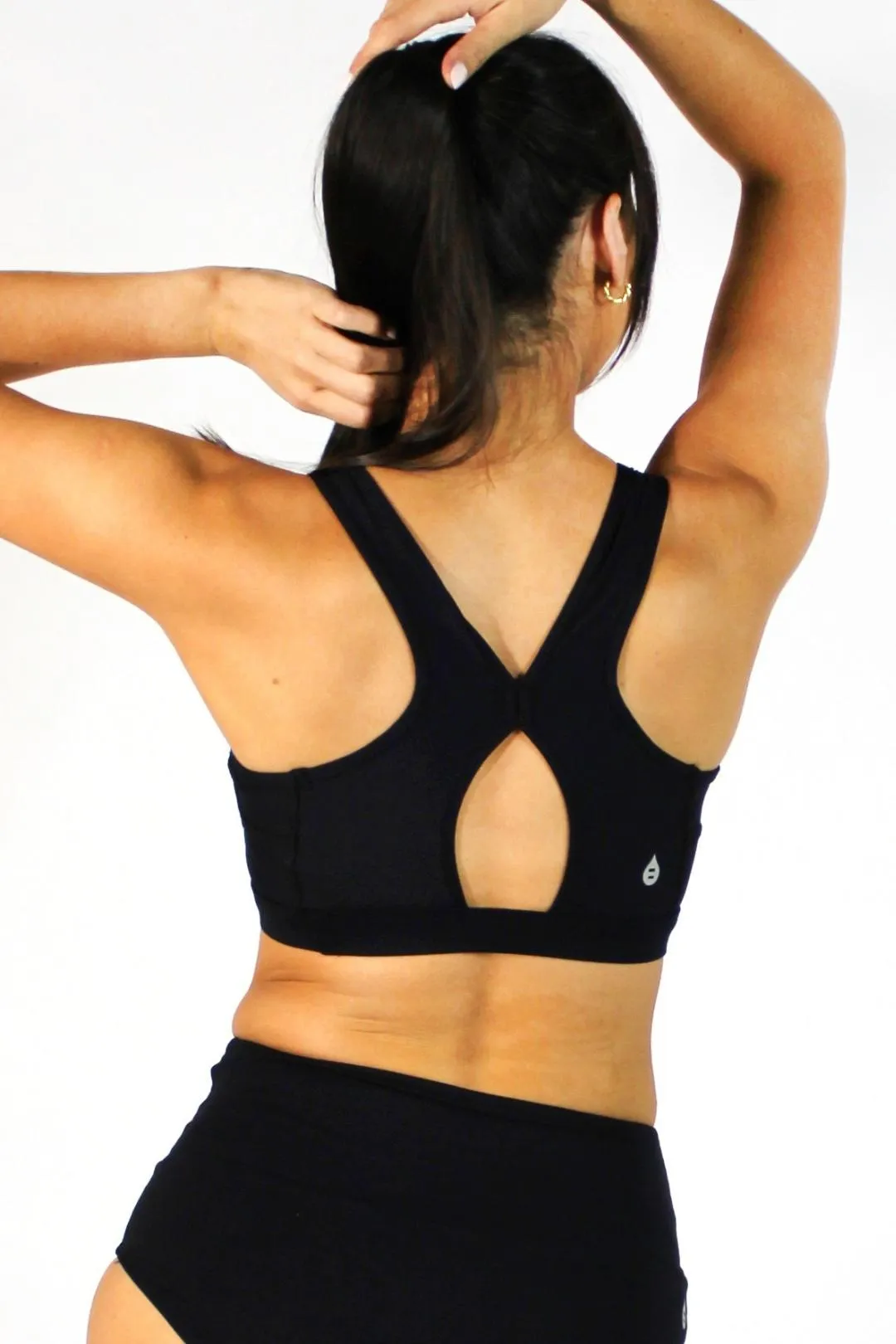 Keyhole Sports Bra - Black