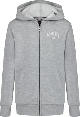 Lucky Brand Boys' Long Sleeve Fleece Full Zip Hoodie, Comfortable, Relaxed Fit with Front Pockets