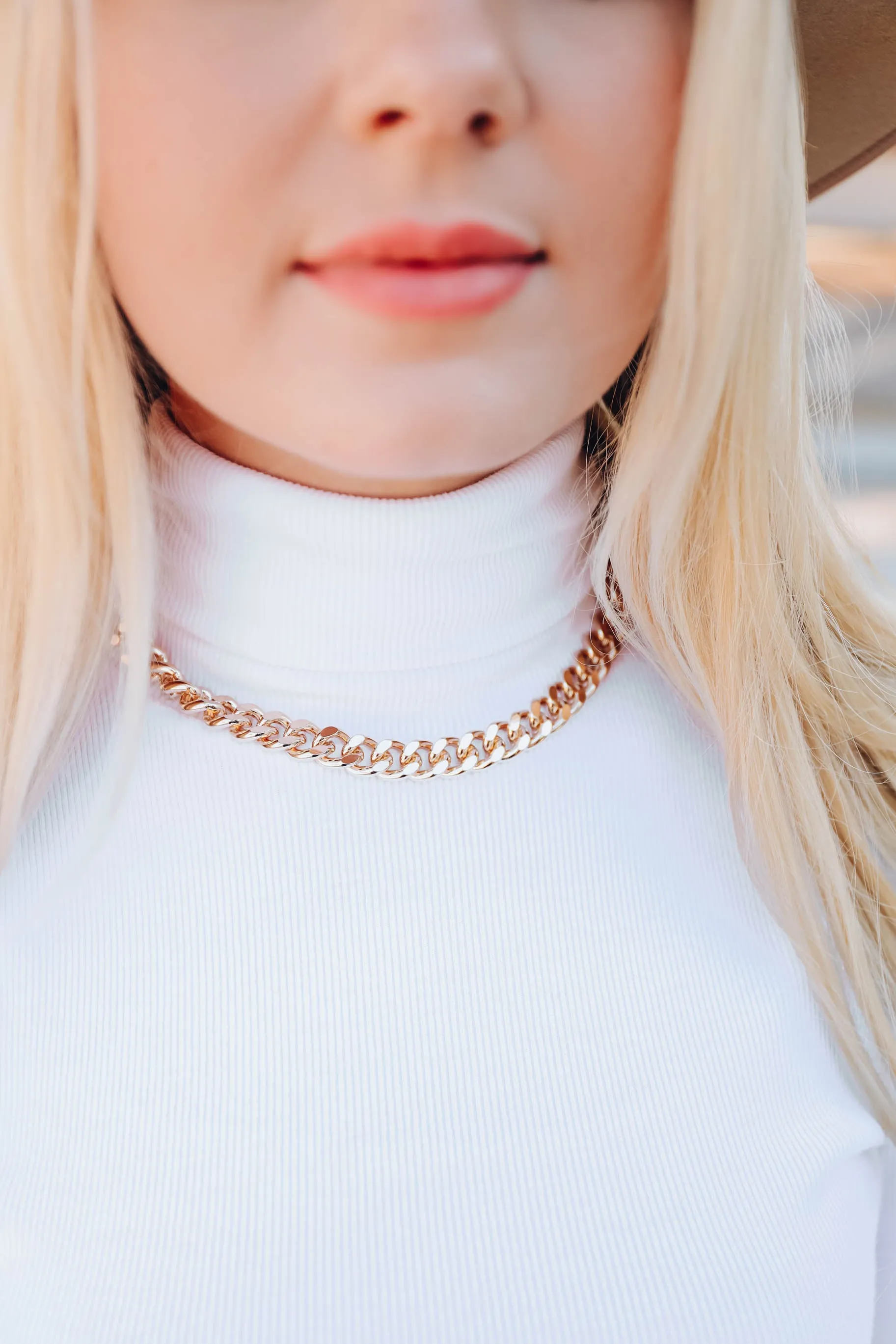 Off The Record Chain Necklace - Gold