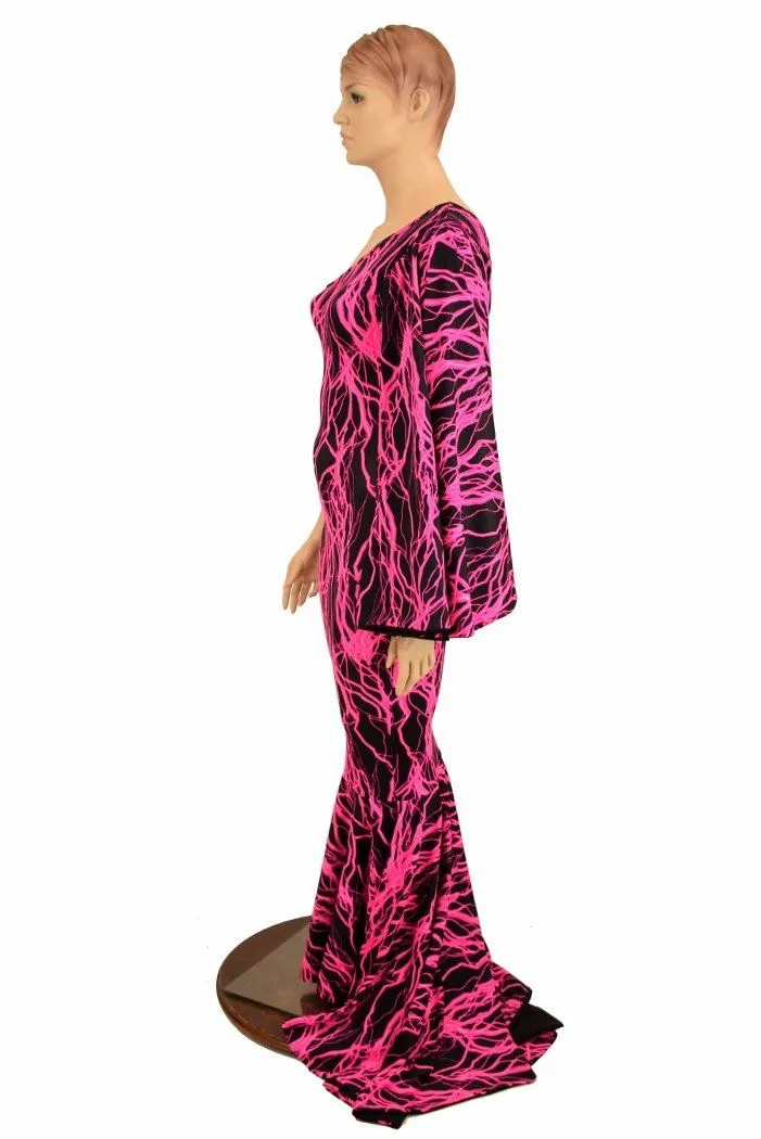 One Shoulder Lace Up Puddle Train Gown
