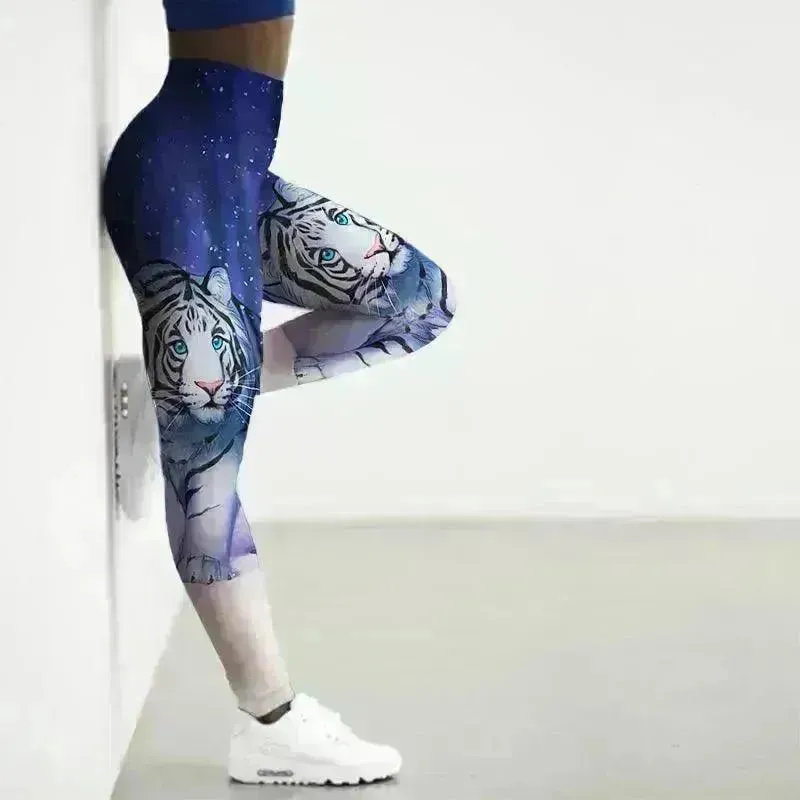 Printed Animal Bodysuit Yoga Pants Gym Wear