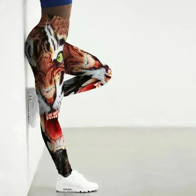 Printed Animal Bodysuit Yoga Pants Gym Wear