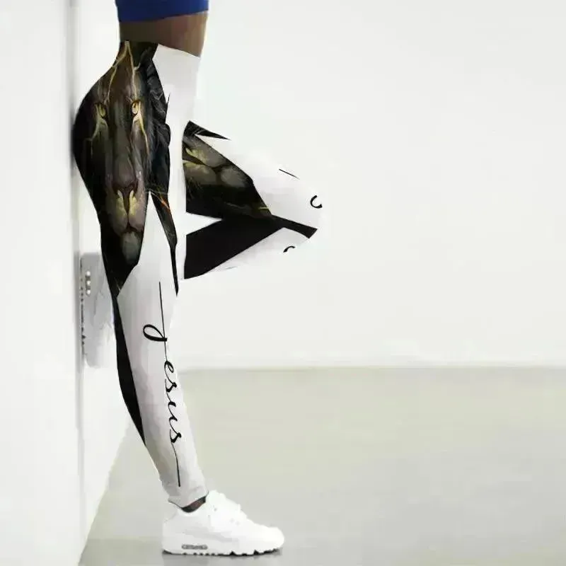 Printed Animal Bodysuit Yoga Pants Gym Wear