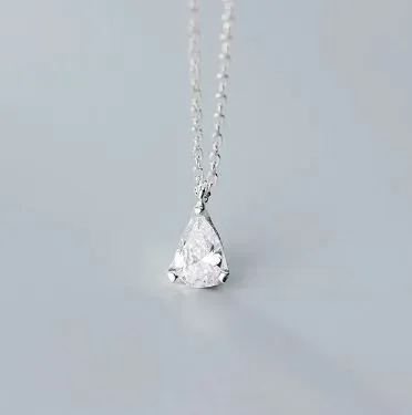 Rockport Sterling Silver Tear Zircon CZ Necklace