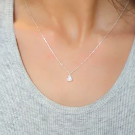 Rockport Sterling Silver Tear Zircon CZ Necklace