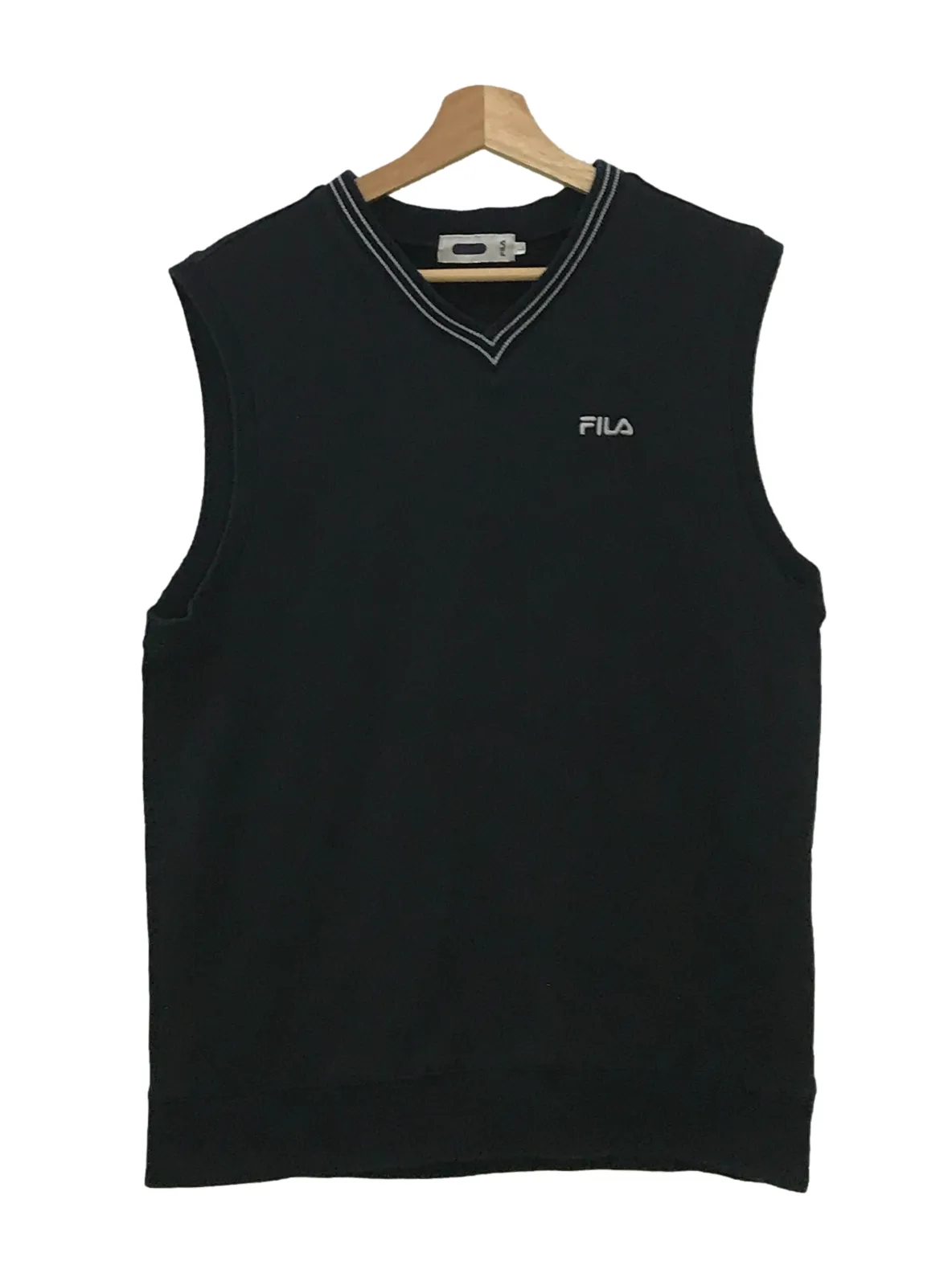 Soot Black Embroidered Brand Vest