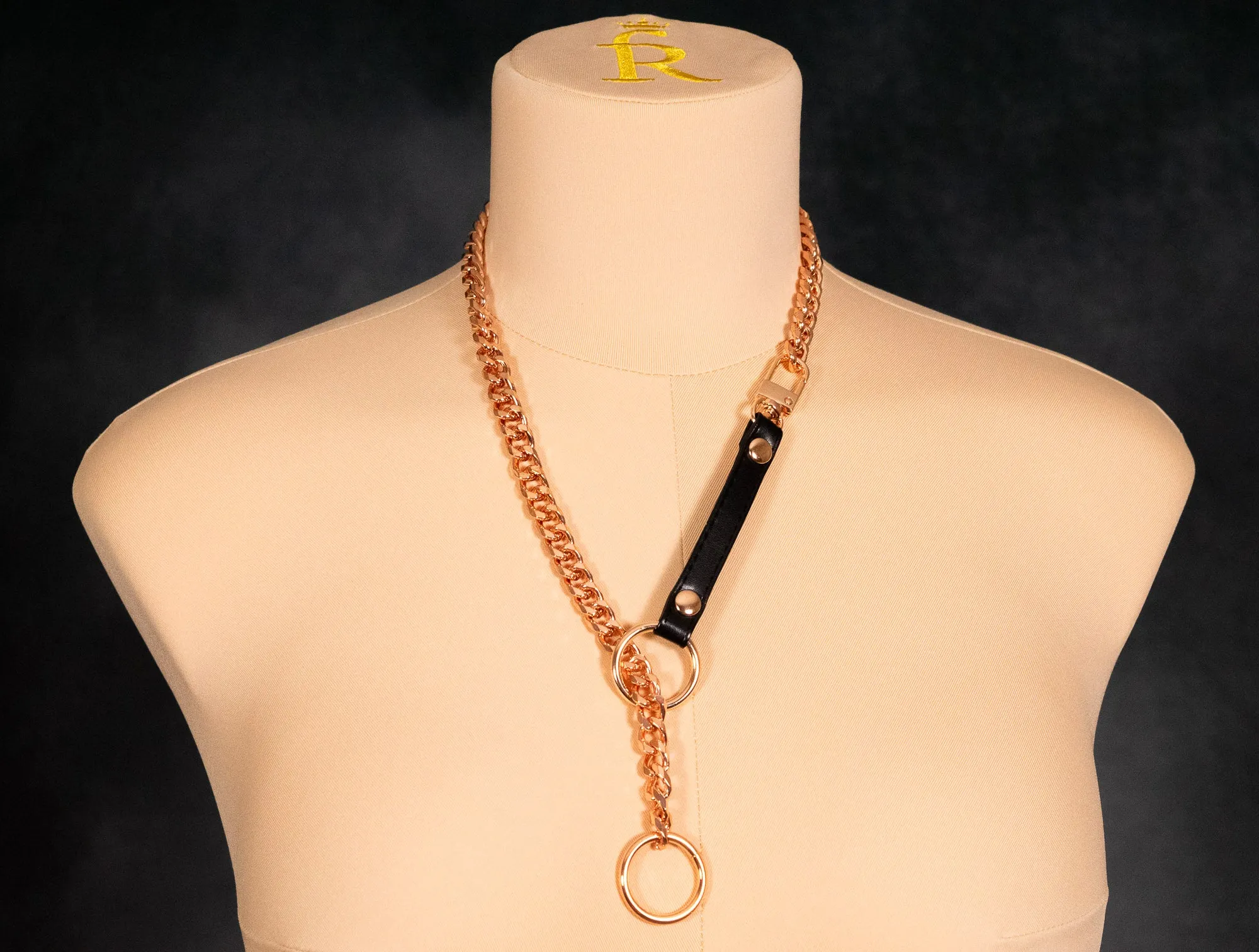 Split Leather Slip Chain Collar