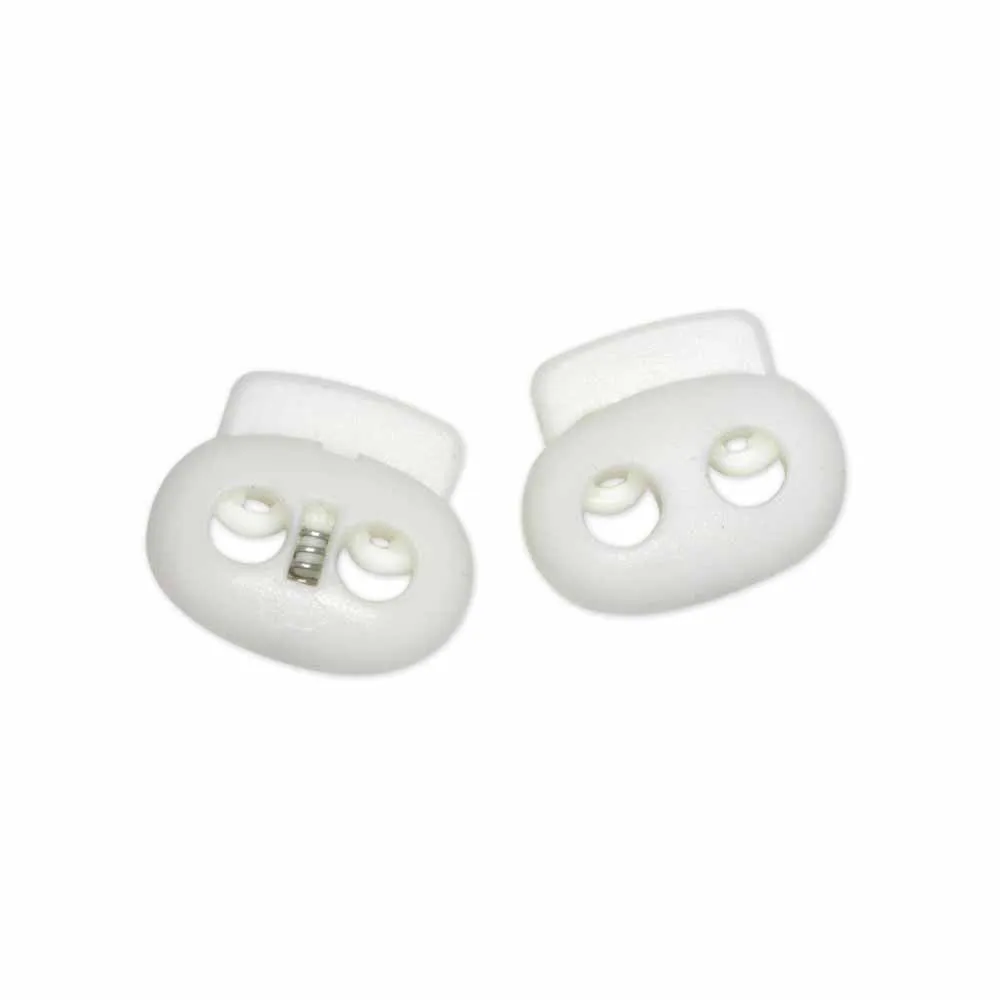 UNIQUE SEWING 2 Hole Cord Stops - White - 2 pcs