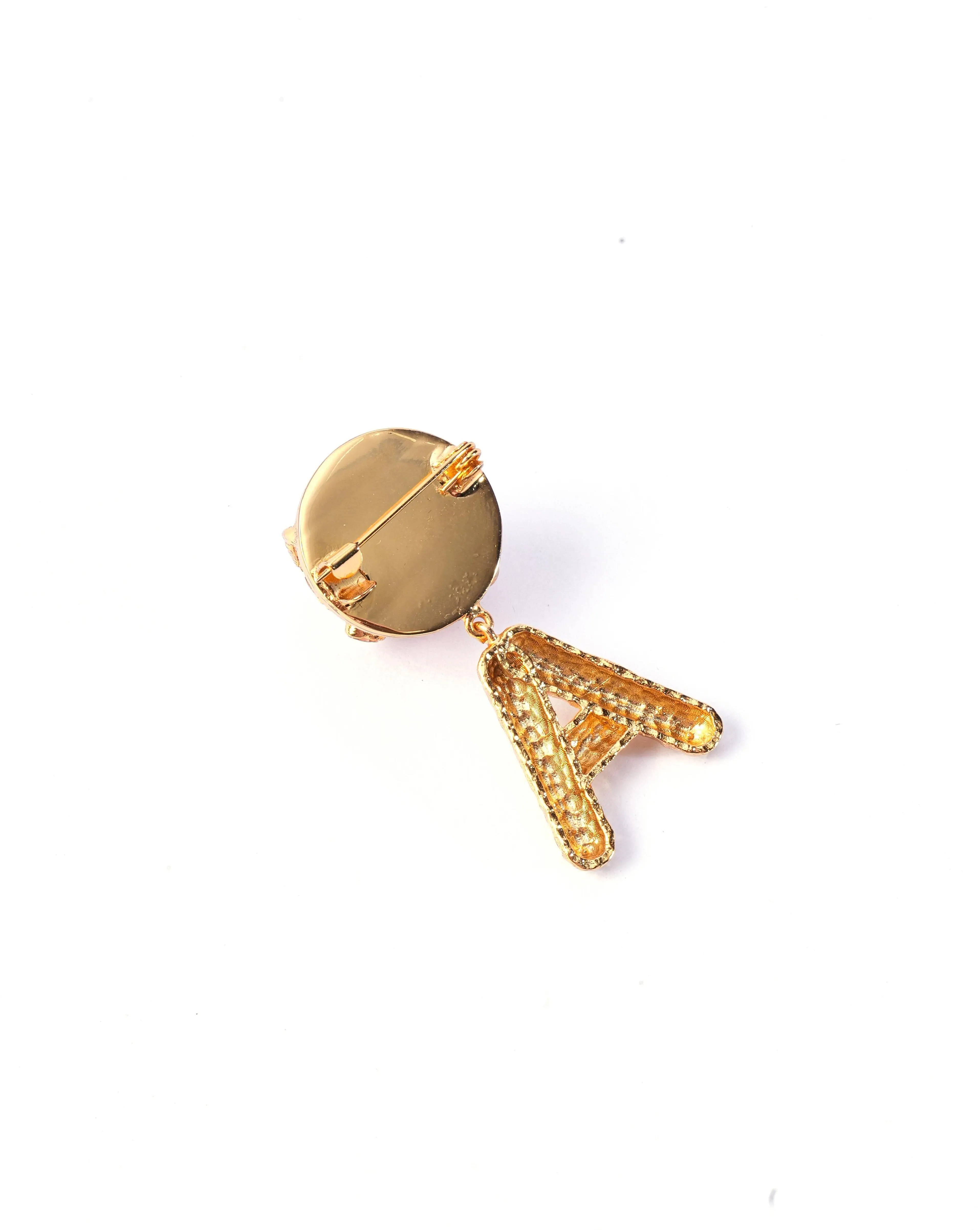 Vine Crest Personalised Brooch in Gold