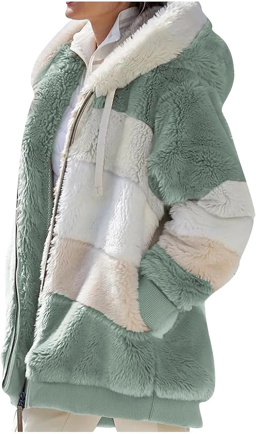 Winter Coats for Women 2024 Casual Fleece Jacket Warm Soft Outdoor Sherpa Lined Thick Coats Outwear with Pockets
