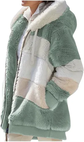 Winter Coats for Women 2024 Casual Fleece Jacket Warm Soft Outdoor Sherpa Lined Thick Coats Outwear with Pockets