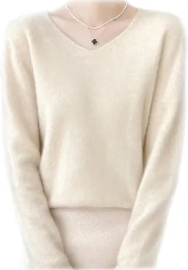 Womens Cashmere Sweaters: Cashmere Sweaters for Women, 100% Cashmere Soft V Neck Warm Luxurious Lightweight Long Sleeve