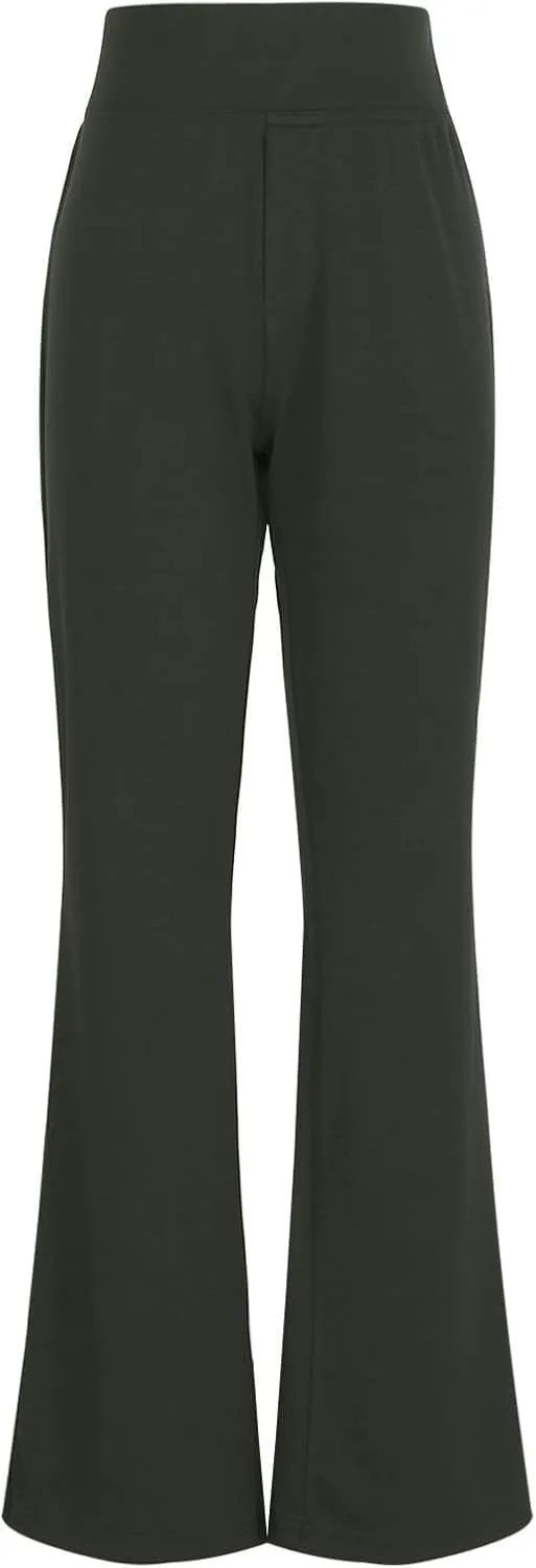 Womens Dress Pants High Wasited Bootcut Office Work Pants Soft Stretchy Trouser Style Yoga Pants with Pockets Slacks