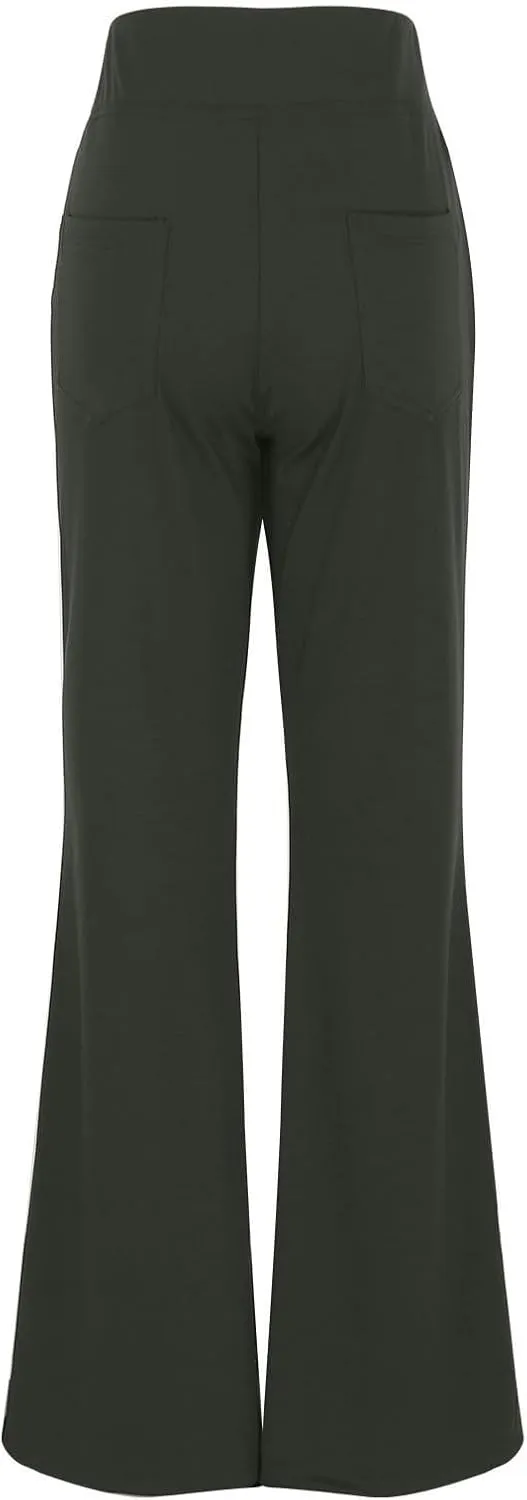 Womens Dress Pants High Wasited Bootcut Office Work Pants Soft Stretchy Trouser Style Yoga Pants with Pockets Slacks
