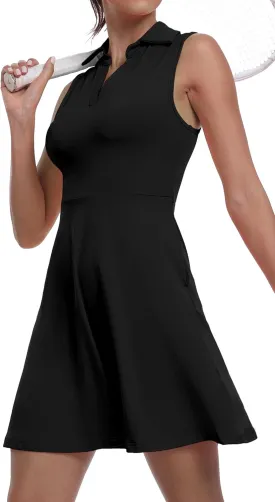 Womens Two Piece Tennis Golf Dress UPF 50  Active Athletic Exercise Sports Wear Dresses for Women with Pocket Separate Shorts