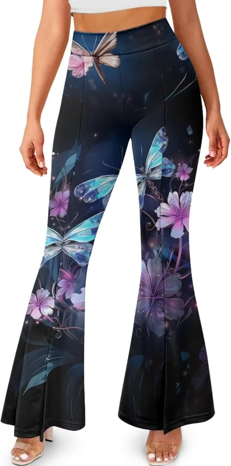 Women's Yoga Leggings Flared Yoga Pants, Casual High Waisted Tummy Control Butt Lifting Athletic Pants