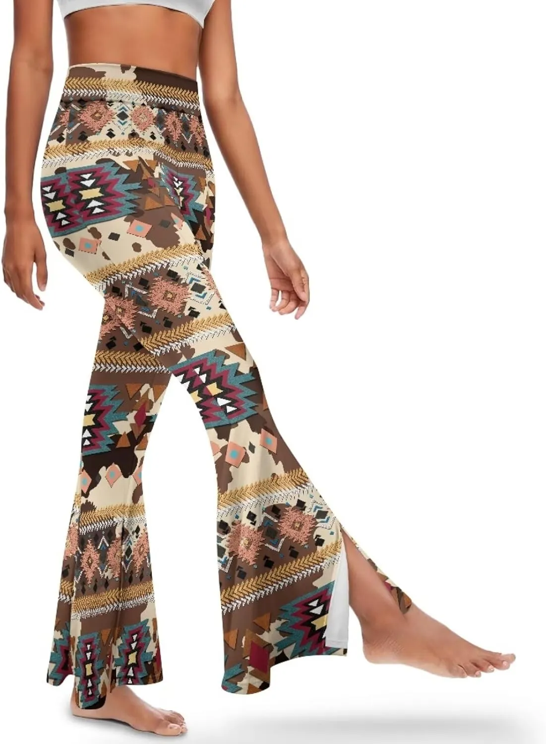 Women's Yoga Leggings Flared Yoga Pants, Casual High Waisted Tummy Control Butt Lifting Athletic Pants