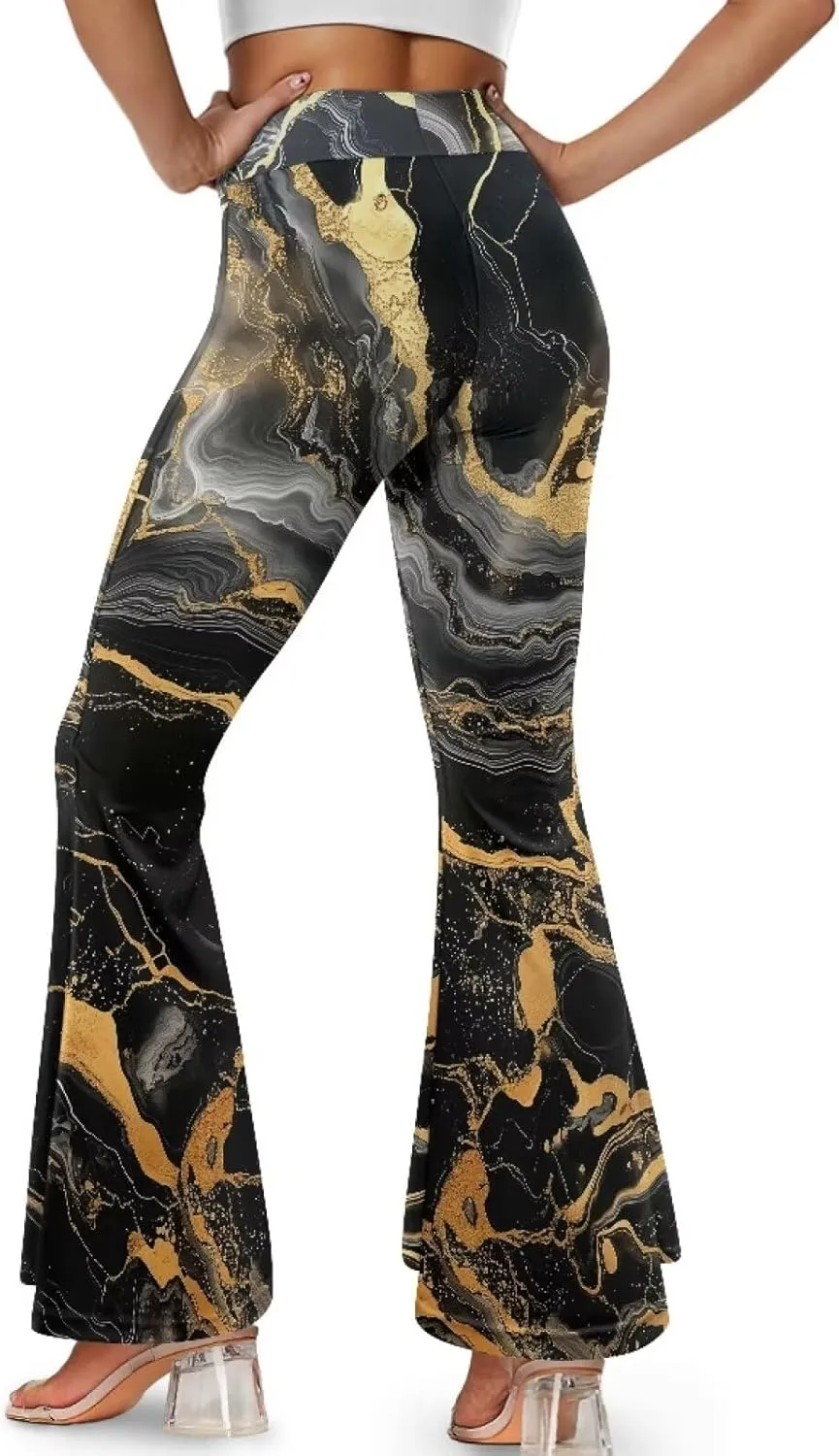 Women's Yoga Leggings Flared Yoga Pants, Casual High Waisted Tummy Control Butt Lifting Athletic Pants