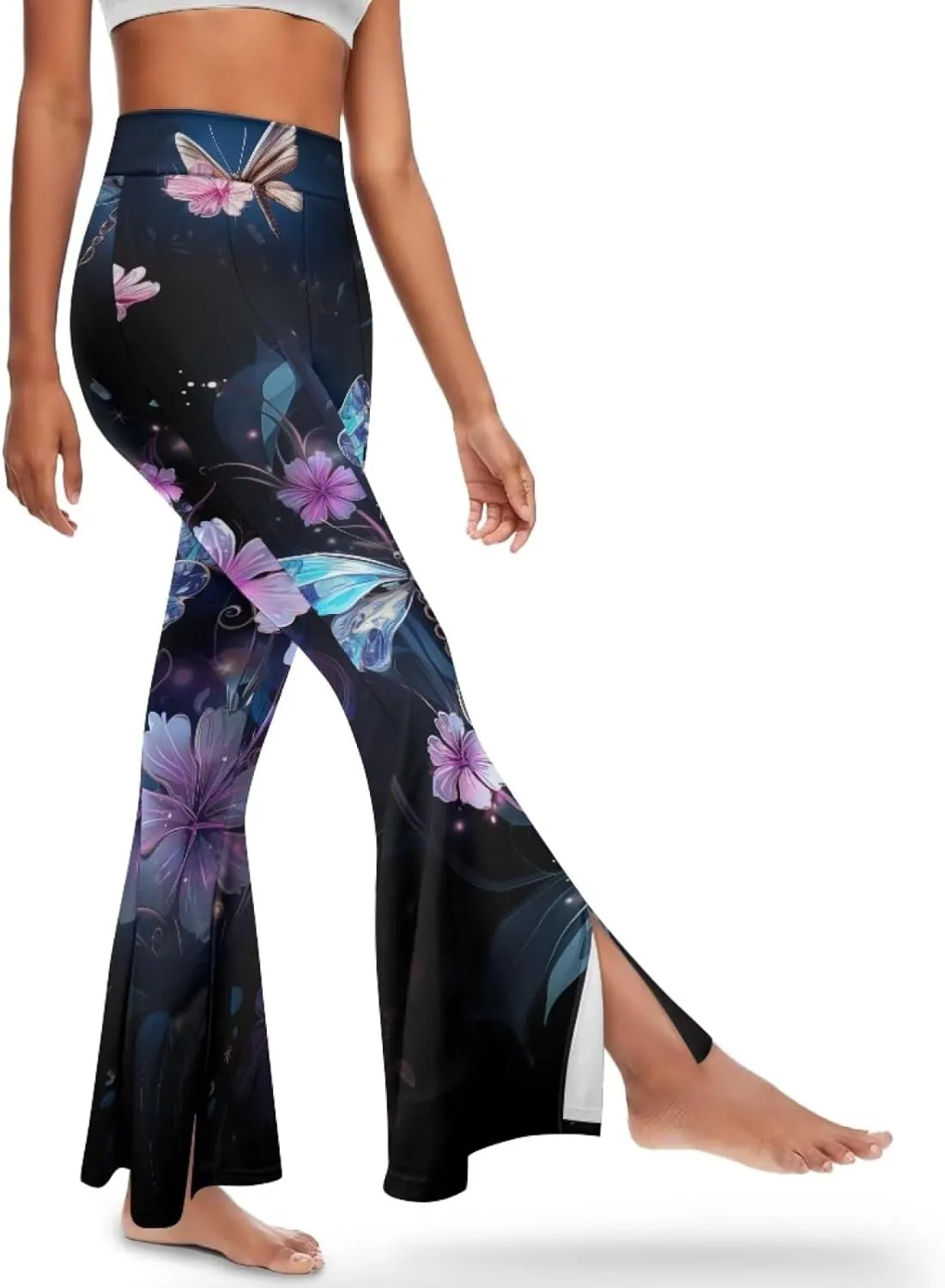 Women's Yoga Leggings Flared Yoga Pants, Casual High Waisted Tummy Control Butt Lifting Athletic Pants