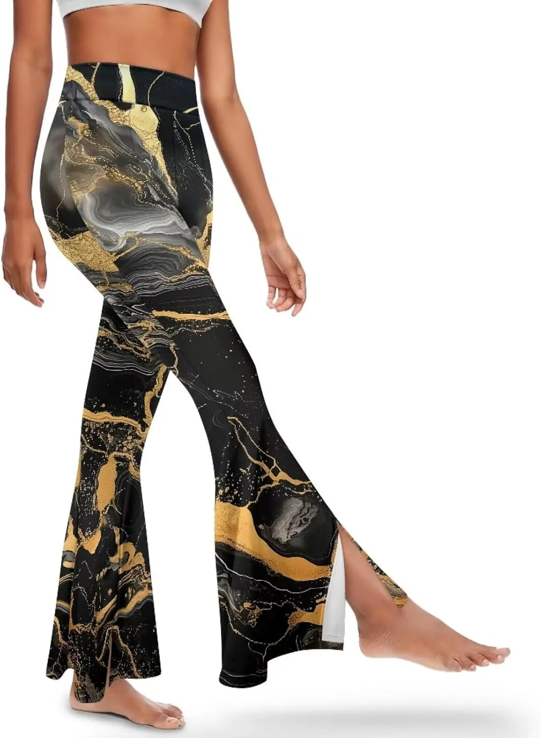 Women's Yoga Leggings Flared Yoga Pants, Casual High Waisted Tummy Control Butt Lifting Athletic Pants